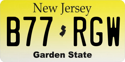 NJ license plate B77RGW