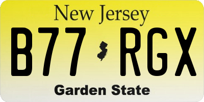 NJ license plate B77RGX