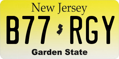 NJ license plate B77RGY