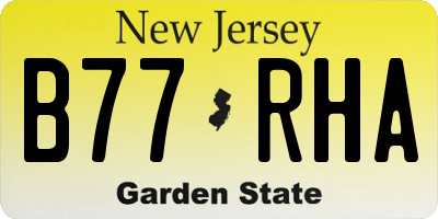 NJ license plate B77RHA