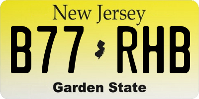 NJ license plate B77RHB