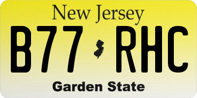 NJ license plate B77RHC