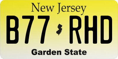 NJ license plate B77RHD