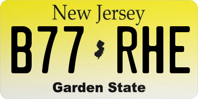 NJ license plate B77RHE
