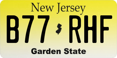 NJ license plate B77RHF