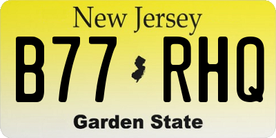 NJ license plate B77RHQ