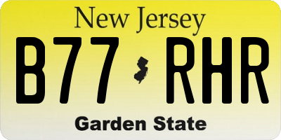 NJ license plate B77RHR