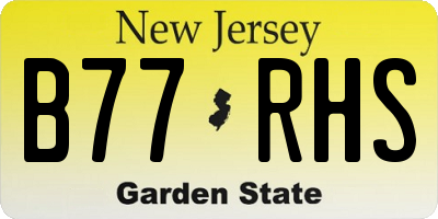 NJ license plate B77RHS