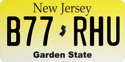 NJ license plate B77RHU