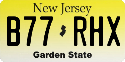 NJ license plate B77RHX