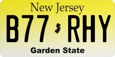 NJ license plate B77RHY