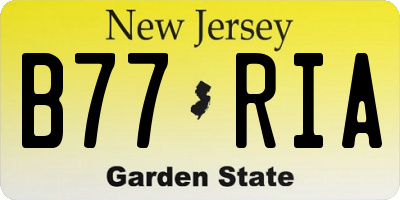 NJ license plate B77RIA