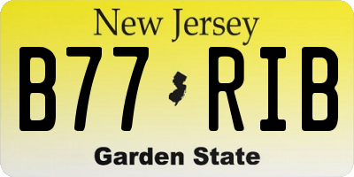 NJ license plate B77RIB