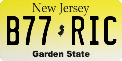 NJ license plate B77RIC