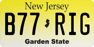 NJ license plate B77RIG