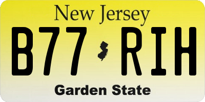 NJ license plate B77RIH