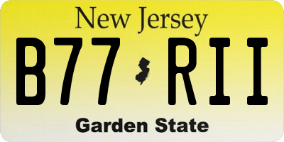 NJ license plate B77RII