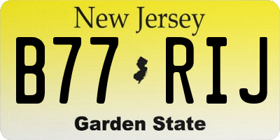 NJ license plate B77RIJ