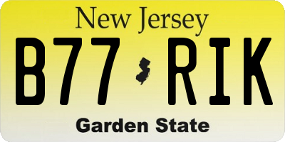 NJ license plate B77RIK