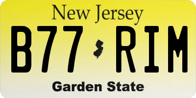 NJ license plate B77RIM