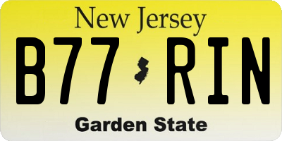 NJ license plate B77RIN