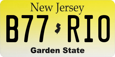 NJ license plate B77RIO