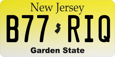 NJ license plate B77RIQ