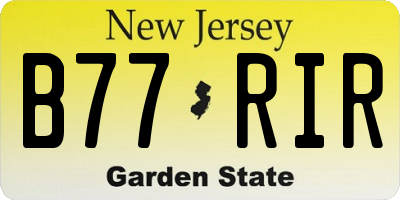 NJ license plate B77RIR