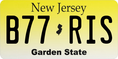 NJ license plate B77RIS