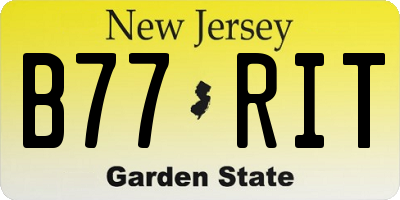 NJ license plate B77RIT