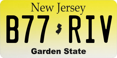 NJ license plate B77RIV