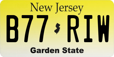 NJ license plate B77RIW