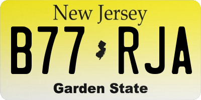NJ license plate B77RJA