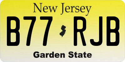 NJ license plate B77RJB