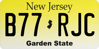 NJ license plate B77RJC