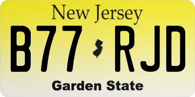 NJ license plate B77RJD