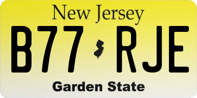 NJ license plate B77RJE