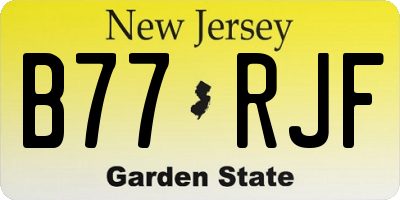 NJ license plate B77RJF
