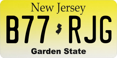 NJ license plate B77RJG