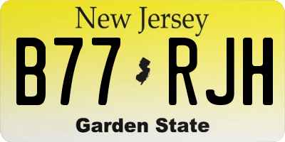NJ license plate B77RJH