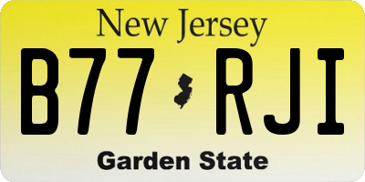 NJ license plate B77RJI