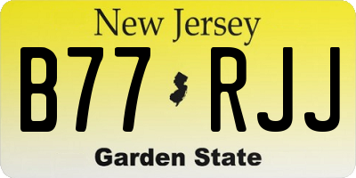 NJ license plate B77RJJ