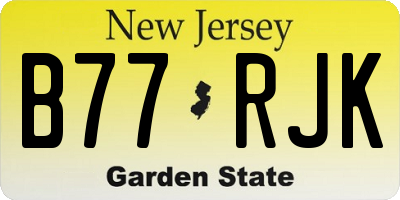 NJ license plate B77RJK