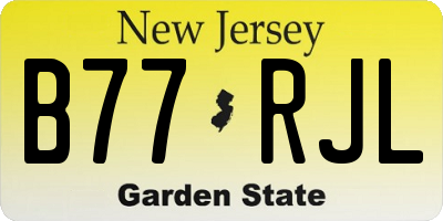 NJ license plate B77RJL