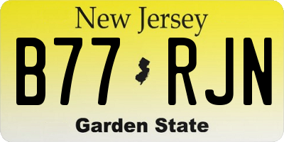 NJ license plate B77RJN