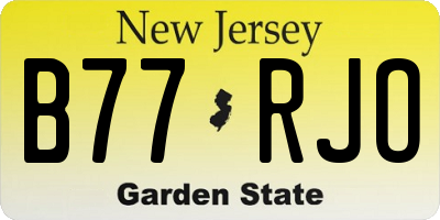 NJ license plate B77RJO