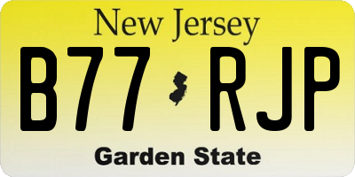 NJ license plate B77RJP