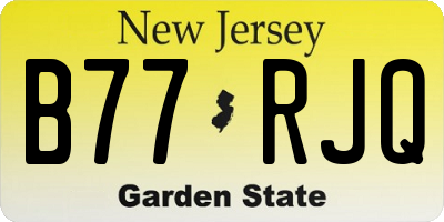 NJ license plate B77RJQ