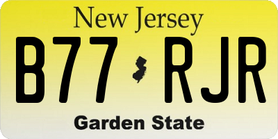 NJ license plate B77RJR