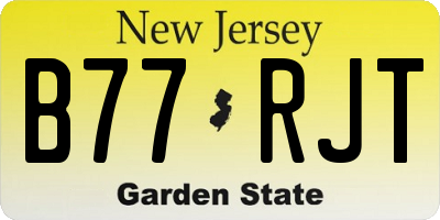NJ license plate B77RJT